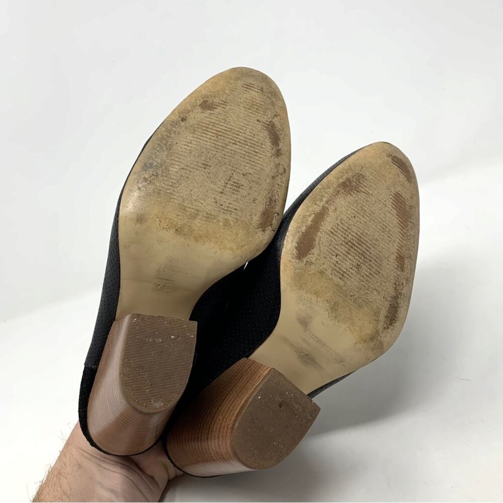 Anthropologie Miss Albright Black Leather Slip On Ankle Booties Size 7 - Picture 7 of 9